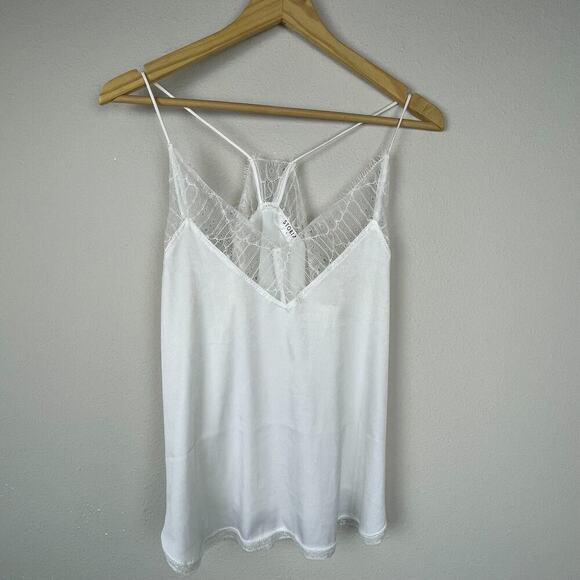 Storia Ivory Lace Trim Tank Top Size S – Spaghetti Strap V-Neck Fairycore Soft - Picture 1 of 7